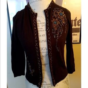 Bcbg cardigan chocolate brown cashmere small